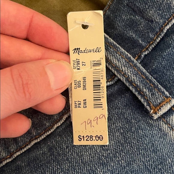 Madewell slim wide leg crop Blue Denim Jeans - Picture 3 of 6